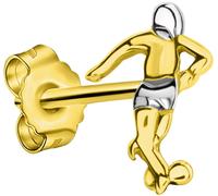 Single-Ohrstecker FIRETTI "Schmuck Geschenk Gold 375 Ohrschmuck Ohrring Fußballspieler", gold (gelbgoldfarben, weißgoldfarben), Ohrringe, Damen, Gelbgold 375 (38924922-0) gelbgoldfarben, weißgoldfarbe