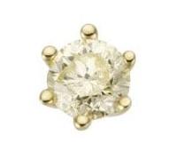 Single-Ohrstecker FIRETTI "Schmuck Geschenk Gold 585 Ohrschmuck einzeln Solitär", gold (gelbgoldfarben), Ohrringe, Damen, 5mm, 0,25 P2 = erkennbare Einschlüsse, Diamanten Gelbgold 585, Diamanten, Gelb