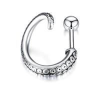 Single-Ohrstecker FIRETTI "Schmuck Geschenk Ohrschmuck einzeln Oktopus", schwarz (edelstahlfarben, schwarz), Ohrringe, Damen, 4mm, Edelstahl (85781643-0) edelstahlfarben, schwarz