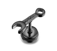 Single-Ohrstecker FIRETTI "Schmuck Geschenk Ohrschmuck einzeln Schraubenschlüssel", schwarz, Ohrringe, Herren, 6,5mm, Edelstahl Kautschuk, Edelstahl, Kautschuk (31586010-0) schwarz