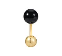 GLANZSTÜCKE MÜNCHEN Damen Piercing aus 925/- Sterling Silber gelbvergoldet 14 Karat mit Achat schwarz Ohrschmuck