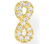 Single-Ohrstecker THOMAS SABO "Infinity/Unendlichkeitsschleife", gold (gelbgoldfarben, weiß, kristallweiß), Ohrringe, Damen, Silber 925 (recycelt), mit Zirkonia (synth.) (38240113-0) gelbgoldfarben, w