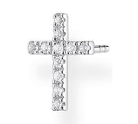 Single-Ohrstecker THOMAS SABO "Kreuz", bunt (silberfarben, weiß, kristallweiß), Ohrringe, Damen, Silber 925 (recycelt), mit Zirkonia (synth.) (86999525-0) silberfarben, weiß, kristallweiß