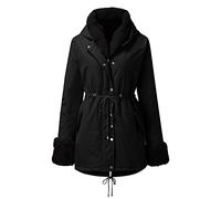Singular-Point Damen warme Winter Steppjacke mit Kapuze Hooded Down Jacket Jacke parker jacke damen winter frauen kleidung modern jacke lang damen,10-Black,XL