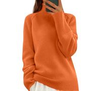Singular-Point Pullover Damen Feinstrickpullover Elegant Strickpullover Rollkragenpullover Langarm Winterpullover Einfarbig Strickpulli Freizeit Pulli Oberteile Sweater