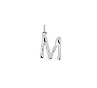 SINGULARU - Letter XL Charm. Messing mit Rhodium-Beschichtung. Schmuck für Damen. Buchstabe M.