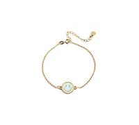 SINGULARU - Smiley Sky Enamel Armband. Messing mit 18 Kt Vergoldeter Beschichtung und Emaille. Schmuck für Damen.