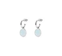 SINGULARU - Smiley Sky Enamel Creolen. Messing mit Rhodium-Beschichtung und Emaille. Schmuck für Damen.