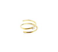 SINGULARU - Spiral Spark Ring. Sterlingsilber mit 18 Kt Vergoldeter Beschichtung und Zirkonia. Schmuck für Damen.