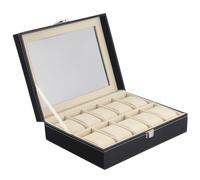 Sinoba 1X Kunstleder Uhrenbox Uhrenetui Uhren Box Etui Schmucketui für 10 Uhren