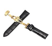 SinSed Uhr Schwarz Uhrenarmbänder Leder 18mm 20mm 22mm 24mm Faltschließe, 18mm