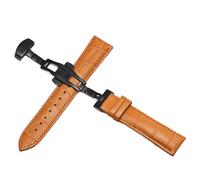 SinSed Uhr Schwarz Uhrenarmbänder Leder 18mm 20mm 22mm 24mm Faltschließe, Hellbraunes Schwarz, 20mm