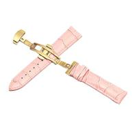 SinSed Uhr Schwarz Uhrenarmbänder Leder 18mm 20mm 22mm 24mm Faltschließe, Rosa Gold, 20mm