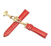 SinSed Uhr Schwarz Uhrenarmbänder Leder 18mm 20mm 22mm 24mm Faltschließe, rotes Gold, 22mm