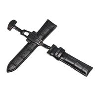 SinSed Uhr Schwarz Uhrenarmbänder Leder 18mm 20mm 22mm 24mm Faltschließe, Schwarz Schwarz, 22mm