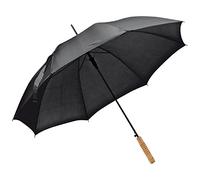 sinsey 2er Set Automatikstockschirm mit geradem Holzgriff (schwarz)