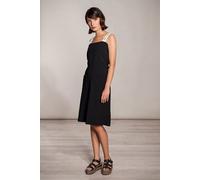 SinWeaver atternative fashion Kurzes Kleid schwarz taillen-verstellbarTräger weiß L