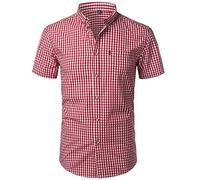 Sinyales Hemd Herren Kurzarm - Hemd Herren Kurzarm - Herren Karo Baumwolle Hemd Casual Slim Fit Herren Hemden Button Up Männer Kleid Hemden Business Männer Weich Bequem Hemd Chemise, Stil B, 3XL