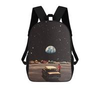 sinyumoney 1 Kinderrucksack Vintage Cars Under A Celestial Sky 3D-gedruckter Schulrucksack, Modischer Rucksack, Reiserucksack Für Schule Oder Reisen 17inch