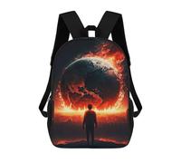 sinyumoney 17-Zoll-Rucksäcke Für Kinder, Schulrucksack The World Is on Fire Schultasche, 3D-gedruckte Schultasche Für Jungen, Grund- Und Mittelschüler