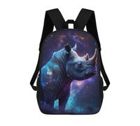 sinyumoney 17inch Schulrucksack Für Schüler Galactic Rhino Profile Kinderrucksäcke Schulrucksack Für Kinder 3D-gedruckter Reiserucksack Schultasche Für Jungen