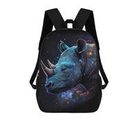 sinyumoney 17inchRucksack Galactic Rhino Art Print Schulrucksack 3D-gedruckte Schultaschen Jungen Mädchen Laptop-Rucksack Für Kinder/Schüler/Erwachsene