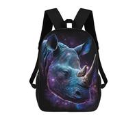 sinyumoney 17inchRucksack Galactic Rhino Portrait-15 Schulrucksack 3D-gedruckte Schultaschen Jungen Mädchen Laptop-Rucksack Für Kinder/Schüler/Erwachsene