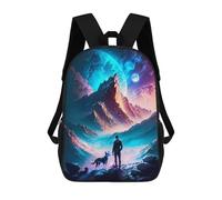 sinyumoney 2Rucksäcke Galaxy Wonderland Explorer Kinder-Schulrucksack, 3D-gedruckte Schultaschen Für Jungen, Grund- Und Mittelschüler 17inch