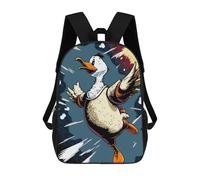 sinyumoney 3D-Druck Super Duck in Action! Kinderrucksack Für Die Schule, Schülerrucksäcke, Schultaschen, Schultertaschen, Büchertaschen 17inch