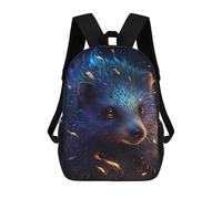 sinyumoney 3D Flaming Blue Bear Artwork Kinderrucksack, Wasserdicht, Schulrucksack, Niedlicher Rucksack, Modischer Freizeitrucksack Für Kinder, Mädchen, Jungen, Schule 17inch
