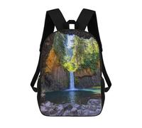 sinyumoney 3D-gedruckte 17inch Reisetaschen Hidden Waterfall Paradise Kinder-Schulrucksack, Outdoor-Freizeitrucksack, Modischer Freizeitrucksack Für Mädchen Und Frauen