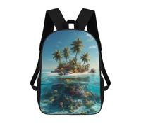sinyumoney 3D-gedruckte 17inch Reisetaschen Tropical Island Paradise-1 Kinder-Schulrucksack, Outdoor-Freizeitrucksack, Modischer Freizeitrucksack Für Mädchen Und Frauen