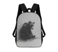 sinyumoney 3D-gedruckte, Niedliche Reisetaschen Bear In Charcoal Kinder-Schulrucksack, Outdoor-Freizeitrucksack, Modischer Freizeitrucksack Für Mädchen 17inch