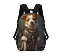 sinyumoney 3D-gedruckte, Niedliche Reisetaschen Jack Russell Dog Viking Kinder-Schulrucksack, Outdoor-Freizeitrucksack, Modischer Freizeitrucksack Für Mädchen 17inch