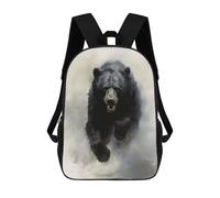 sinyumoney 3D-gedruckte, Niedliche Reisetaschen Running Black Bear Kinder-Schulrucksack, Outdoor-Freizeitrucksack, Modischer Freizeitrucksack Für Mädchen 17inch