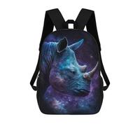 sinyumoney 3D-gedruckter Kinder-Schulrucksack 17inch Galactic Rhino Profile-9 Mit Großem Fassungsvermögen, Ideal Für Jungen Der Grund- Und Mittelschule