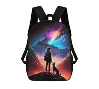 sinyumoney 3D-gedruckter Kinder-Schulrucksack Galaxy Cosmos Explorer Rucksack Sportrucksack Für Jungen Und Mädchen Modischer Rucksack 17inch