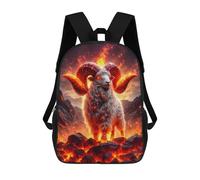 sinyumoney 3D-gedruckter Kinderrucksack Fiery Ram Leichter Reise-Schulrucksack, Modischer Schulrucksack Für Kinder Und Schüler 17inch