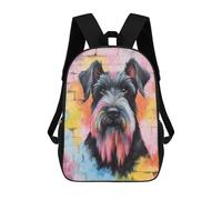 sinyumoney 3D-gedruckter Kinderrucksack Giant Schnauzer Graffiti Leichter Reise-Schulrucksack, Modischer Schulrucksack Für Kinder Und Schüler 17inch
