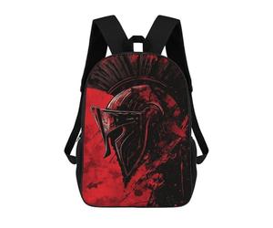 sinyumoney 3D-gedruckter Kinderrucksack Gladiator Helmet Art Print Für Kinder, Geräumiger Reiserucksack, Modische Schultasche, Rucksack Für Kinder 17inch