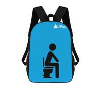 sinyumoney 3D-gedruckter Kinderrucksack IPoop Funny Bathroom Leichter Reise-Schulrucksack, Modischer Schulrucksack Für Kinder Und Schüler 17inch