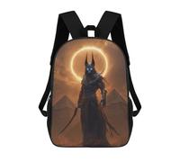 sinyumoney 3D-gedruckter Kinderschulrucksack Anu gyptian God of Death Für Kinder, Geräumiger Reiserucksack, Büchertasche, Schulrucksack Für Kinder, Rucksack 17inch