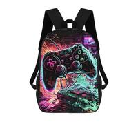 sinyumoney 3D-gedruckter Kinderschulrucksack Neon Gaming Paradise Für Kinder, Geräumiger Reiserucksack, Büchertasche, Schulrucksack Für Kinder, Rucksack 17inch