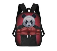 sinyumoney 3D-Rucksäcke Kinder Schulrucksack Boxer Giant Panda Schultasche 3D-Druck Tagesrucksäcke Für Jungen Grund- Und Mittelschüler 17inch