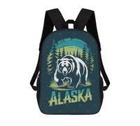 sinyumoney Alaska Bear Graphic Design Rucksack Schulrucksack Für Die Oberstufe, Freizeitrucksack Für Männer, Frauen Und Teenager 17inch
