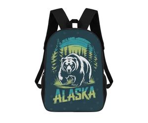 sinyumoney Alaska Bear Graphic Design Rucksack Schulrucksack Für Die Oberstufe, Freizeitrucksack Für Männer, Frauen Und Teenager 17inch