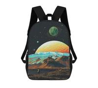 sinyumoney Alien Landscape with Giant Planet Schulrucksack, Freizeitrucksack, Schulrucksack, Arbeitsrucksack, Reiserucksack Für Campus, Outdoor-Aktivitäten, Sport 17inch