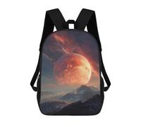 sinyumoney Alien Planet with Giant Moon Kinderrucksäcke, Schulrucksack, 3D-gedruckter Rucksack Für Kinder, Reiserucksack, Büchertasche, Kinder-Schultasche 17inch Schultasche