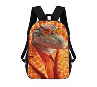 sinyumoney Alligator in Orange Style Suit Rucksack Freizeitrucksack Schul- Und Arbeitsrucksack Reisetasche Für Männer, Frauen Und Teenager 17inch