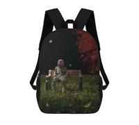 sinyumoney Astronaut on Bench with Moon Rucksack, Schulrucksack, Business-Rucksack, Strapazierfähiger Laptoprucksack Für Jungen/Mädchen/Teenager 17inch